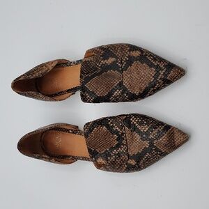 EUC Franco Sarto Snake Print Leather Toby D'Orsay Slip-on Flats/Sz. 7.5M
